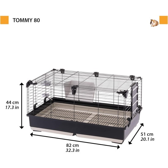 Ferplast Kaninchenkäfig TOMMY 100, Meerschweinchenkäfig, Kaninchen, Kleintiere, Kaninchenstall Indoor mit Gitter und Tränke, 99,5 x 53 x H 48 cm, Dach zum Öffnen, aus Lackiertem Metall und Kunststoff Ferplast Kaninchenkäfig TOMMY 100, Meerschweinchenkäfig, Kaninchen, Kleintiere, Kaninchenstall Indoor mit Gitter und Tränke, 99,5 x 53 x H 48 cm, Dach zum Öffnen, aus Lackiertem Metall und Kunststoff