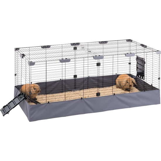 Ferplast Kaninchenstall, BUNNY HUB 02 Innen-/Außenbereich Gehege, Mit Zubehör, Aus Recyceltem Eisen und Kunststoff, Vielseitiger Stoff, Einfache Reinigung, 140 x 71 x h 59,5 cm Ferplast Kaninchenstall, BUNNY HUB 02 Innen-/Außenbereich Gehege, Mit Zubehör, Aus Recyceltem Eisen und Kunststoff, Vielseitiger Stoff, Einfache Reinigung, 140 x 71 x h 59,5 cm