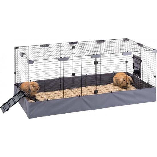 Ferplast Kaninchenstall, BUNNY HUB 02 Innen-/Außenbereich Gehege, Mit Zubehör, Aus Recyceltem Eisen und Kunststoff, Vielseitiger Stoff, Einfache Reinigung, 140 x 71 x h 59,5 cm Ferplast Kaninchenstall, BUNNY HUB 02 Innen-/Außenbereich Gehege, Mit Zubehör, Aus Recyceltem Eisen und Kunststoff, Vielseitiger Stoff, Einfache Reinigung, 140 x 71 x h 59,5 cm