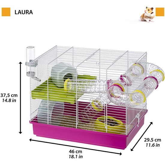 Ferplast Laura Small Animal Cage, 46 x 29.5 x 37.5 cm, White Ferplast Laura Small Animal Cage, 46 x 29.5 x 37.5 cm, White