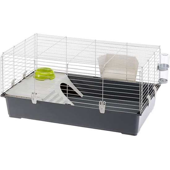 Ferplast RABBIT 100 Rabbit Habitat Cage, Safety Closing System, Accessories Included Ferplast RABBIT 100 Rabbit Habitat Cage, Safety Closing System, Accessories Included