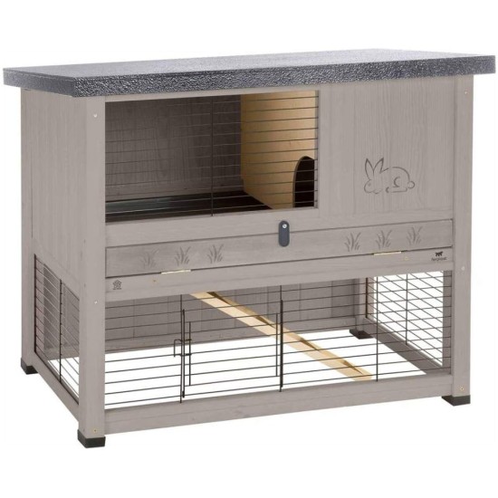 Ferplast Rabbit Hutch Ranch 100 Restyle Grey 95x64.5x84.5 cm Habitat 57090011 Ferplast Rabbit Hutch Ranch 100 Restyle Grey 95x64.5x84.5 cm Habitat 57090011