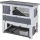 Ferplast Rabbit Hutch for Guinea Pigs and Rabbits on Two Levels, grey Ferplast Rabbit Hutch for Guinea Pigs and Rabbits on Two Levels, grey