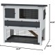 Ferplast Rabbit Hutch for Guinea Pigs and Rabbits on Two Levels, grey Ferplast Rabbit Hutch for Guinea Pigs and Rabbits on Two Levels, grey