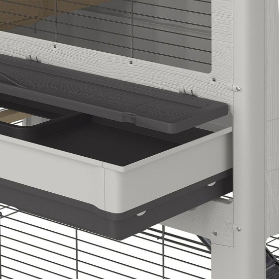 Ferplast Rabbit Hutch for Guinea Pigs and Rabbits on Two Levels, grey Ferplast Rabbit Hutch for Guinea Pigs and Rabbits on Two Levels, grey