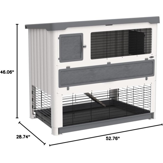 Ferplast Rabbit Hutch for Guinea Pigs and Rabbits on Two Levels, grey Ferplast Rabbit Hutch for Guinea Pigs and Rabbits on Two Levels, grey