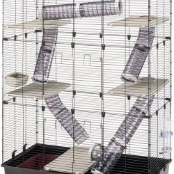 Ferplast SARA Tower Ferret Cage Chinchilla Cage Ferret Cage Small Animal Cage 6 Tier with Tunnels Platforms and Accessories 99.5 x 53 x H 152 cm with Door and Handles Ferplast SARA Tower Ferret Cage Chinchilla Cage Ferret Cage Small Animal Cage 6 Tier with Tunnels Platforms and Accessories 99.5 x 53 x H 152 cm with Door and Handles