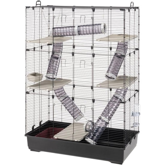 Ferplast SARA Tower Ferret Cage Chinchilla Cage Ferret Cage Small Animal Cage 6 Tier with Tunnels Platforms and Accessories 99.5 x 53 x H 152 cm with Door and Handles Ferplast SARA Tower Ferret Cage Chinchilla Cage Ferret Cage Small Animal Cage 6 Tier with Tunnels Platforms and Accessories 99.5 x 53 x H 152 cm with Door and Handles