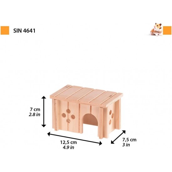 Ferplast Sin 4641 Wooden House For Rodents 12.5x7.5x7cm Ferplast Sin 4641 Wooden House For Rodents 12.5x7.5x7cm