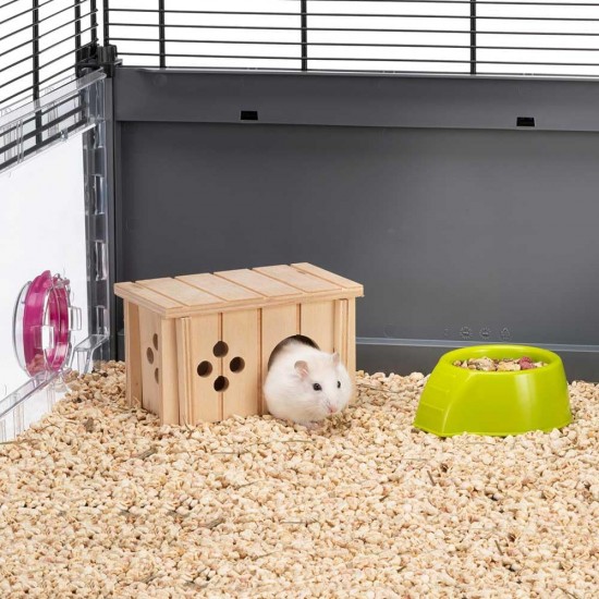 Ferplast Sin 4641 Wooden House For Rodents 12.5x7.5x7cm Ferplast Sin 4641 Wooden House For Rodents 12.5x7.5x7cm