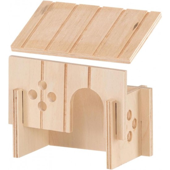 Ferplast Sin 4641 Wooden House For Rodents 12.5x7.5x7cm Ferplast Sin 4641 Wooden House For Rodents 12.5x7.5x7cm