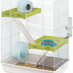 Ferplast TRIS Hamster Cage, Rodent Cage, Small Animal Cage, 3 Levels with Ramps, Hamster Accessories Included, 46 x 29 x 58 cm Ferplast TRIS Hamster Cage, Rodent Cage, Small Animal Cage, 3 Levels with Ramps, Hamster Accessories Included, 46 x 29 x 58 cm