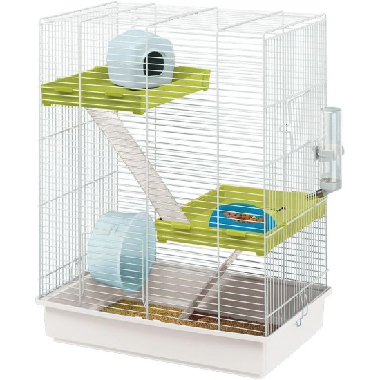Ferplast TRIS Hamster Cage, Rodent Cage, Small Animal Cage, 3 Levels with Ramps, Hamster Accessories Included, 46 x 29 x 58 cm Ferplast TRIS Hamster Cage, Rodent Cage, Small Animal Cage, 3 Levels with Ramps, Hamster Accessories Included, 46 x 29 x 58 cm