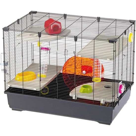 Ferplast Village 80 Hamster Cage 5-Tier Small Animal Cage with Hamster Wheel, Bottle and House, Hamster Toy, Tunnel and Accessories, 82 x 51 x 62 cm, Painted Metal and Plastic Ferplast Village 80 Hamster Cage 5-Tier Small Animal Cage with Hamster Wheel, Bottle and House, Hamster Toy, Tunnel and Accessories, 82 x 51 x 62 cm, Painted Metal and Plastic