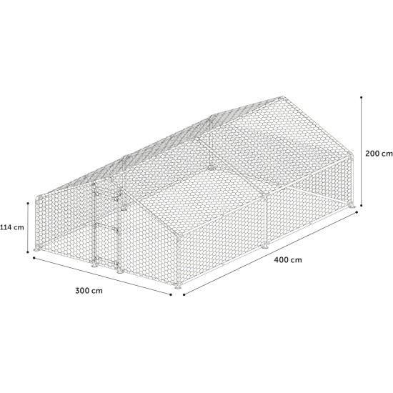 Flamingo Doerak Outdoor Enclosure - Silver, 200 x 300 x 200 cm, Sturdy, Safe & Easy to Assemble Flamingo Doerak Outdoor Enclosure - Silver, 200 x 300 x 200 cm, Sturdy, Safe & Easy to Assemble