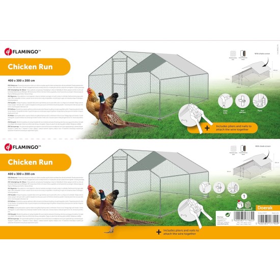 Flamingo Doerak Outdoor Enclosure - Silver, 200 x 300 x 200 cm, Sturdy, Safe & Easy to Assemble Flamingo Doerak Outdoor Enclosure - Silver, 200 x 300 x 200 cm, Sturdy, Safe & Easy to Assemble