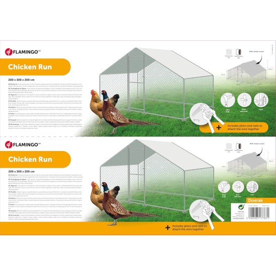 Flamingo Doerak Outdoor Enclosure - Silver, 200 x 300 x 200 cm, Sturdy, Safe & Easy to Assemble Flamingo Doerak Outdoor Enclosure - Silver, 200 x 300 x 200 cm, Sturdy, Safe & Easy to Assemble