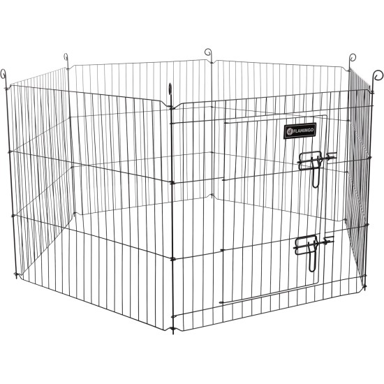 Flamingo Zippo Outdoor Enclosure for Small Animals Black 120 x 60 x 60 cm