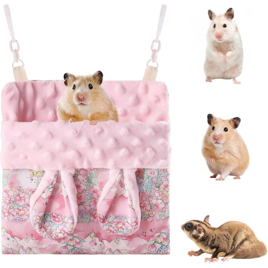 Fnaobai Sugar Gliders Sleeping Bag Hamster Velvet Hammocks Bed Carrier with Strap Squirrel Marmots Guinea Pig Warm Swing Carry Bag Cage Accessories for Small Animals (Pink) Fnaobai Sugar Gliders Sleeping Bag Hamster Velvet Hammocks Bed Carrier with Strap Squirrel Marmots Guinea Pig Warm Swing Carry Bag Cage Accessories for Small Animals (Pink)