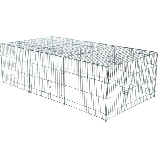 Galvanised Rabbit / Guines Pig Enclosure with Roof 144x116x58cm Galvanised Rabbit / Guines Pig Enclosure with Roof 144x116x58cm