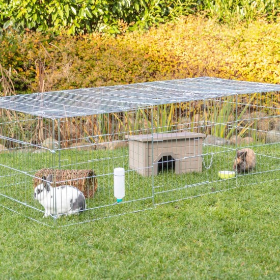 Galvanised Rabbit / Guines Pig Enclosure with Roof 144x116x58cm Galvanised Rabbit / Guines Pig Enclosure with Roof 144x116x58cm