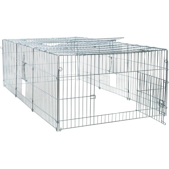 Galvanised Rabbit / Guines Pig Enclosure with Roof 144x116x58cm Galvanised Rabbit / Guines Pig Enclosure with Roof 144x116x58cm