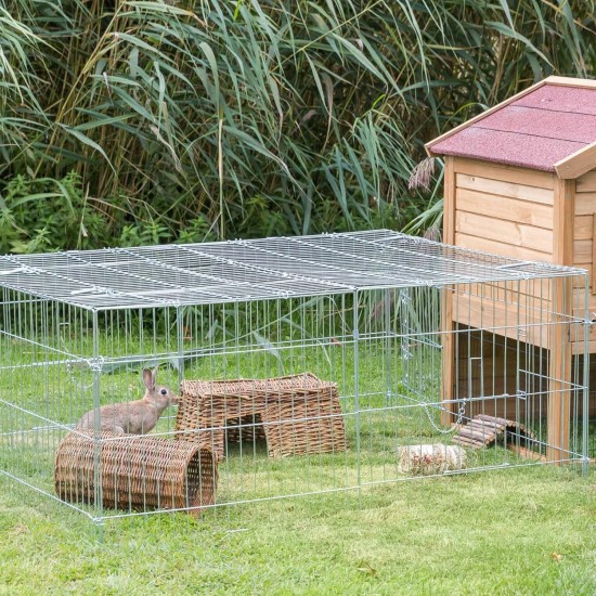 Galvanised Rabbit / Guines Pig Enclosure with Roof 144x116x58cm Galvanised Rabbit / Guines Pig Enclosure with Roof 144x116x58cm