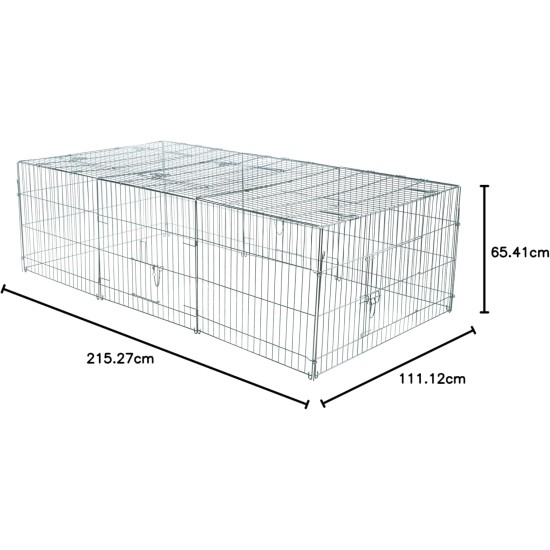 Galvanised Rabbit / Guines Pig Enclosure with Roof 144x116x58cm Galvanised Rabbit / Guines Pig Enclosure with Roof 144x116x58cm