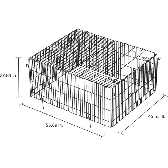 Galvanised Rabbit / Guines Pig Enclosure with Roof 144x116x58cm Galvanised Rabbit / Guines Pig Enclosure with Roof 144x116x58cm