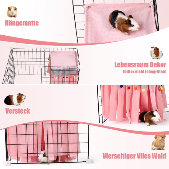 Guinea Pig Hideout, Square Top Hideout for Guinea Pigs, 4-Sided Small Animal Hiding Hide for Guinea Pigs, Rabbits, Chinchilla, Ferrets, Without Metal Fences. (Pink) Guinea Pig Hideout, Square Top Hideout for Guinea Pigs, 4-Sided Small Animal Hiding Hide for Guinea Pigs, Rabbits, Chinchilla, Ferrets, Without Metal Fences. (Pink)