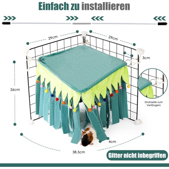 Guinea Pig Hideout, Square Top Hideout for Guinea Pigs, 4-Sided Small Animal Hiding Hide for Guinea Pigs, Rabbits, Chinchilla, Ferrets, Without Metal Fences. (Pink) Guinea Pig Hideout, Square Top Hideout for Guinea Pigs, 4-Sided Small Animal Hiding Hide for Guinea Pigs, Rabbits, Chinchilla, Ferrets, Without Metal Fences. (Pink)