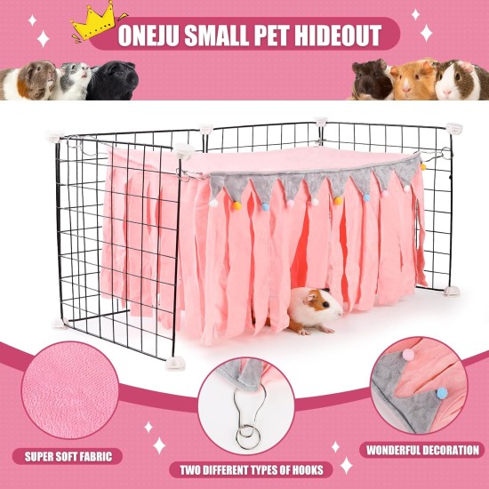 Guinea Pig Hideout, Square Top Hideout for Guinea Pigs, 4-Sided Small Animal Hiding Hide for Guinea Pigs, Rabbits, Chinchilla, Ferrets, Without Metal Fences. (Pink) Guinea Pig Hideout, Square Top Hideout for Guinea Pigs, 4-Sided Small Animal Hiding Hide for Guinea Pigs, Rabbits, Chinchilla, Ferrets, Without Metal Fences. (Pink)