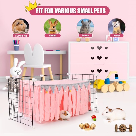 Guinea Pig Hideout, Square Top Hideout for Guinea Pigs, 4-Sided Small Animal Hiding Hide for Guinea Pigs, Rabbits, Chinchilla, Ferrets, Without Metal Fences. (Pink) Guinea Pig Hideout, Square Top Hideout for Guinea Pigs, 4-Sided Small Animal Hiding Hide for Guinea Pigs, Rabbits, Chinchilla, Ferrets, Without Metal Fences. (Pink)
