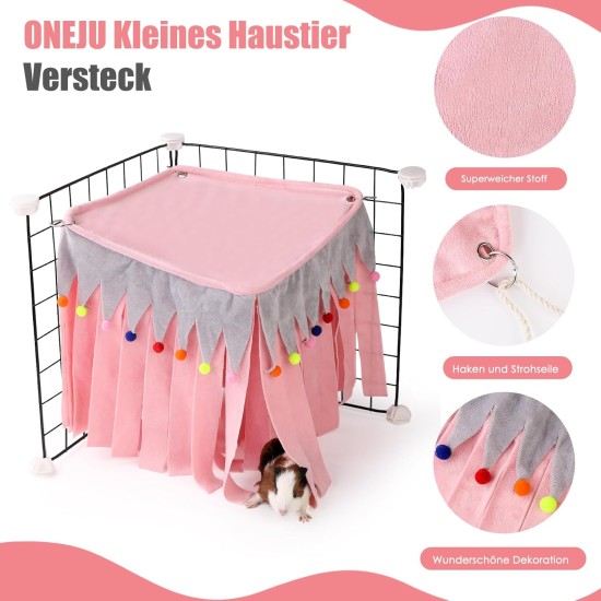 Guinea Pig Hideout, Square Top Hideout for Guinea Pigs, 4-Sided Small Animal Hiding Hide for Guinea Pigs, Rabbits, Chinchilla, Ferrets, Without Metal Fences. (Pink) Guinea Pig Hideout, Square Top Hideout for Guinea Pigs, 4-Sided Small Animal Hiding Hide for Guinea Pigs, Rabbits, Chinchilla, Ferrets, Without Metal Fences. (Pink)