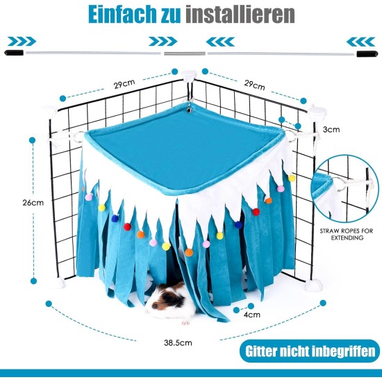 Guinea Pig Hideout, Square Top Hideout for Guinea Pigs, 4-Sided Small Animal Hiding Hide for Guinea Pigs, Rabbits, Chinchilla, Ferrets, Without Metal Fences. (Pink) Guinea Pig Hideout, Square Top Hideout for Guinea Pigs, 4-Sided Small Animal Hiding Hide for Guinea Pigs, Rabbits, Chinchilla, Ferrets, Without Metal Fences. (Pink)