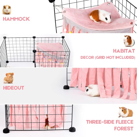 Guinea Pig Hideout, Square Top Hideout for Guinea Pigs, 4-Sided Small Animal Hiding Hide for Guinea Pigs, Rabbits, Chinchilla, Ferrets, Without Metal Fences. (Pink) Guinea Pig Hideout, Square Top Hideout for Guinea Pigs, 4-Sided Small Animal Hiding Hide for Guinea Pigs, Rabbits, Chinchilla, Ferrets, Without Metal Fences. (Pink)
