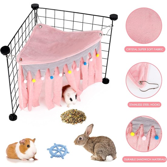Guinea Pig Hideout, Square Top Hideout for Guinea Pigs, 4-Sided Small Animal Hiding Hide for Guinea Pigs, Rabbits, Chinchilla, Ferrets, Without Metal Fences. (Pink) Guinea Pig Hideout, Square Top Hideout for Guinea Pigs, 4-Sided Small Animal Hiding Hide for Guinea Pigs, Rabbits, Chinchilla, Ferrets, Without Metal Fences. (Pink)