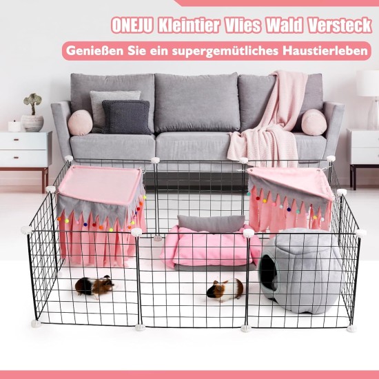 Guinea Pig Hideout, Square Top Hideout for Guinea Pigs, 4-Sided Small Animal Hiding Hide for Guinea Pigs, Rabbits, Chinchilla, Ferrets, Without Metal Fences. (Pink) Guinea Pig Hideout, Square Top Hideout for Guinea Pigs, 4-Sided Small Animal Hiding Hide for Guinea Pigs, Rabbits, Chinchilla, Ferrets, Without Metal Fences. (Pink)