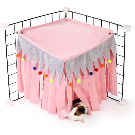 Guinea Pig Hideout, Square Top Hideout for Guinea Pigs, 4-Sided Small Animal Hiding Hide for Guinea Pigs, Rabbits, Chinchilla, Ferrets, Without Metal Fences. (Pink) Guinea Pig Hideout, Square Top Hideout for Guinea Pigs, 4-Sided Small Animal Hiding Hide for Guinea Pigs, Rabbits, Chinchilla, Ferrets, Without Metal Fences. (Pink)