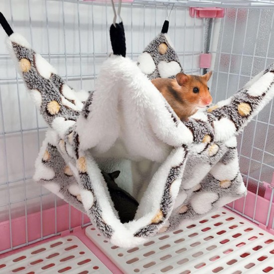Hamster Hammock with 4 Hooks - Double Layer Pet Cage Hammock Sleeping Bag for Squirrel Hamster Hamster Hammock with 4 Hooks - Double Layer Pet Cage Hammock Sleeping Bag for Squirrel Hamster