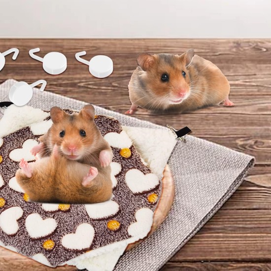 Hamster Hammock with 4 Hooks - Double Layer Pet Cage Hammock Sleeping Bag for Squirrel Hamster Hamster Hammock with 4 Hooks - Double Layer Pet Cage Hammock Sleeping Bag for Squirrel Hamster