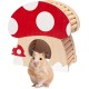 Hamster Mini House, Mushroom-Shaped Wooden Hideout Home for Dwarf Hamsters, Rats, Gerbils, Syrian, Mice, Small Animals Hiding Habitat Hat, Wooden Hamster Hide Toy, Indoor Cave Cage Accessories