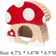 Hamster Mini House, Mushroom-Shaped Wooden Hideout Home for Dwarf Hamsters, Rats, Gerbils, Syrian, Mice, Small Animals Hiding Habitat Hat, Wooden Hamster Hide Toy, Indoor Cave Cage Accessories