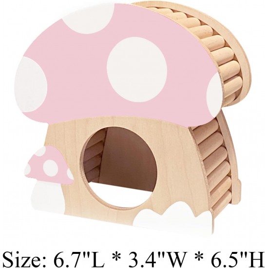 Hamster Mini House, Mushroom-Shaped Wooden Hideout Home for Dwarf Hamsters, Rats, Gerbils, Syrian, Mice, Small Animals Hiding Habitat Hat, Wooden Hamster Hide Toy, Indoor Cave Cage Accessories Hamster Mini House, Mushroom-Shaped Wooden Hideout Home for Dwarf Hamsters, Rats, Gerbils, Syrian, Mice, Small Animals Hiding Habitat Hat, Wooden Hamster Hide Toy, Indoor Cave Cage Accessories