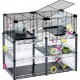 Hamsterheim, Mäusekäfig MULTIPLA HAMSTER CRYSTAL, aus Metallgitter und recyceltem Kunststoff, mit Zubehör, Modularer Hamsterheim, Mäusekäfig MULTIPLA HAMSTER CRYSTAL, aus Metallgitter und recyceltem Kunststoff, mit Zubehör, Modularer