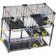 Hamsterheim, Mäusekäfig MULTIPLA HAMSTER CRYSTAL, aus Metallgitter und recyceltem Kunststoff, mit Zubehör, Modularer Hamsterheim, Mäusekäfig MULTIPLA HAMSTER CRYSTAL, aus Metallgitter und recyceltem Kunststoff, mit Zubehör, Modularer