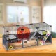 Hamsterheim, Mäusekäfig MULTIPLA HAMSTER LARGE, aus Metallgitter und recyceltem Kunststoff, mit Zubehör, Modularer Hamsterheim, Mäusekäfig MULTIPLA HAMSTER LARGE, aus Metallgitter und recyceltem Kunststoff, mit Zubehör, Modularer