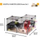 Hamsterheim, Mäusekäfig MULTIPLA HAMSTER LARGE, aus Metallgitter und recyceltem Kunststoff, mit Zubehör, Modularer Hamsterheim, Mäusekäfig MULTIPLA HAMSTER LARGE, aus Metallgitter und recyceltem Kunststoff, mit Zubehör, Modularer