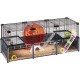 Hamsterheim, Mäusekäfig MULTIPLA HAMSTER LARGE, aus Metallgitter und recyceltem Kunststoff, mit Zubehör, Modularer Hamsterheim, Mäusekäfig MULTIPLA HAMSTER LARGE, aus Metallgitter und recyceltem Kunststoff, mit Zubehör, Modularer