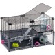 Hamsterheim, Mäusekäfig MULTIPLA HAMSTER, aus Metallgitter und recyceltem Kunststoff, mit Zubehör, Modularer Hamsterheim, Mäusekäfig MULTIPLA HAMSTER, aus Metallgitter und recyceltem Kunststoff, mit Zubehör, Modularer